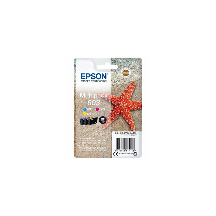 Pack Tinteiros Epson 603 3 Cores C13T03U54010 2,4ml