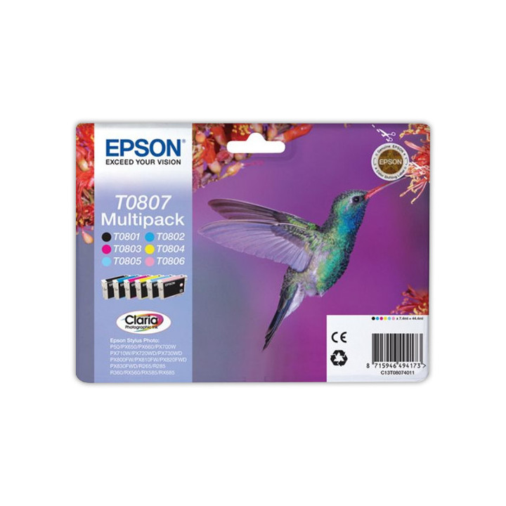Pack Tinteiros Epson T0807 6 Cores C13T08074021