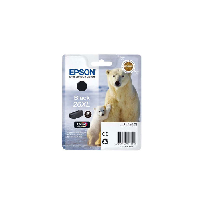 Tinteiro Epson 26XL Preto C13T26214010 12,1ml 500 Pág.