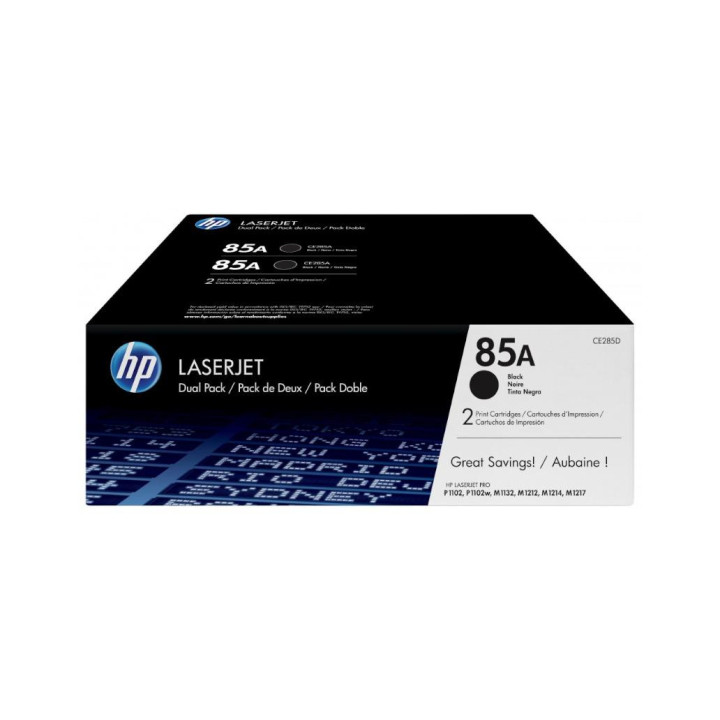 Pack Toners HP 85A Preto CE285AD 1600 Pág. 2un