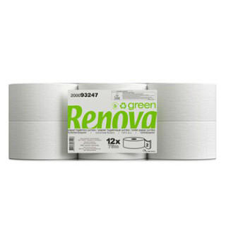 Papel Higiénico (Jumbo) 075mts 2Fls 34g Renova Green 12un