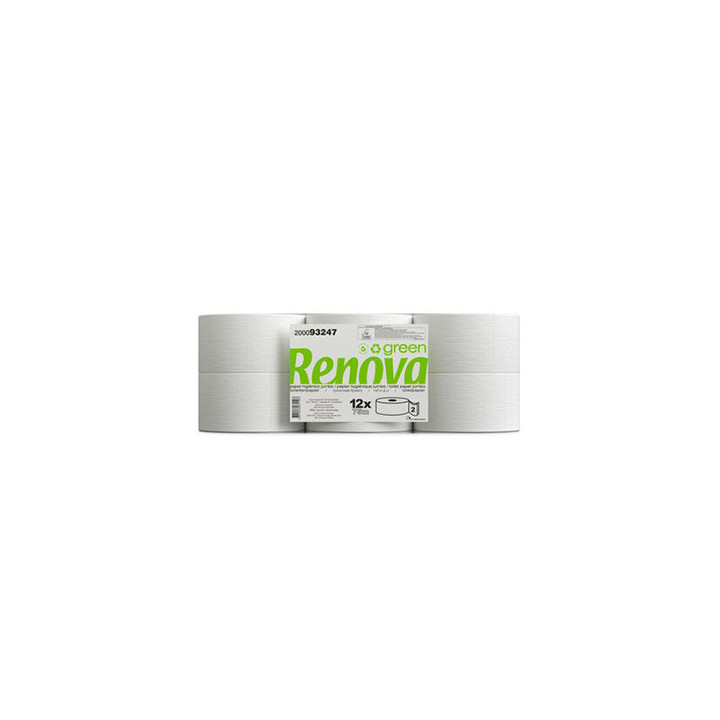 Papel Higiénico (Jumbo) 075mts 2Fls 34g Renova Green 12un