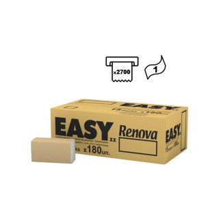 Toalhas Mão ZigZag 19x21,5cm 1F Renova Easy Natural 2700un