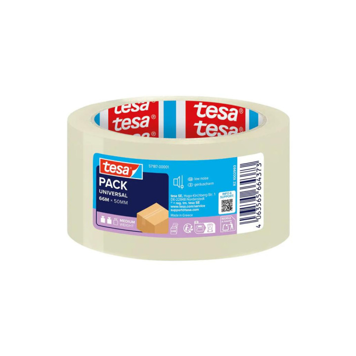 Fita Adesiva 50mmx66m Transparente PP Tesapack Universal 6un