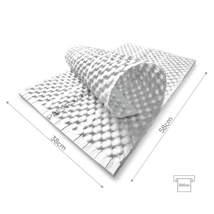 Papel Bolhas 58x38cm 70g Branco 300un
