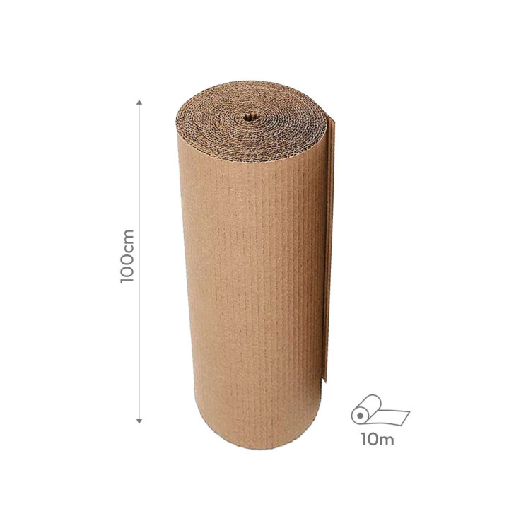 Cartão Proteção Canelado 100cmx10m Bobine Castanho