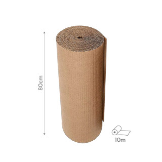 Cartão Proteção Canelado 80cmx10m Bobine Castanho