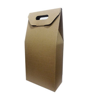 Caixa Cartão 200x100x410mm p/2 Garrafas Vinho Kraft 5un