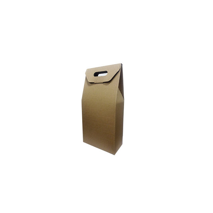 Caixa Cartão 200x100x410mm p/2 Garrafas Vinho Kraft 5un