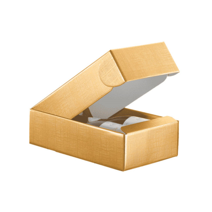 Caixa Cartão 340x185x090mm p/2 Garrafas Dourado 30un