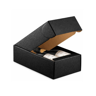 Caixa Cartão 340x185x090mm p/2 Garrafas Preto 30un