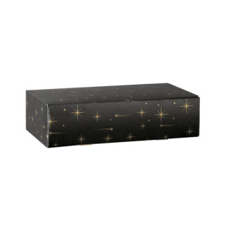 Caixa Cartão 340x185x090mm p/2 Garrafas Preto 30un